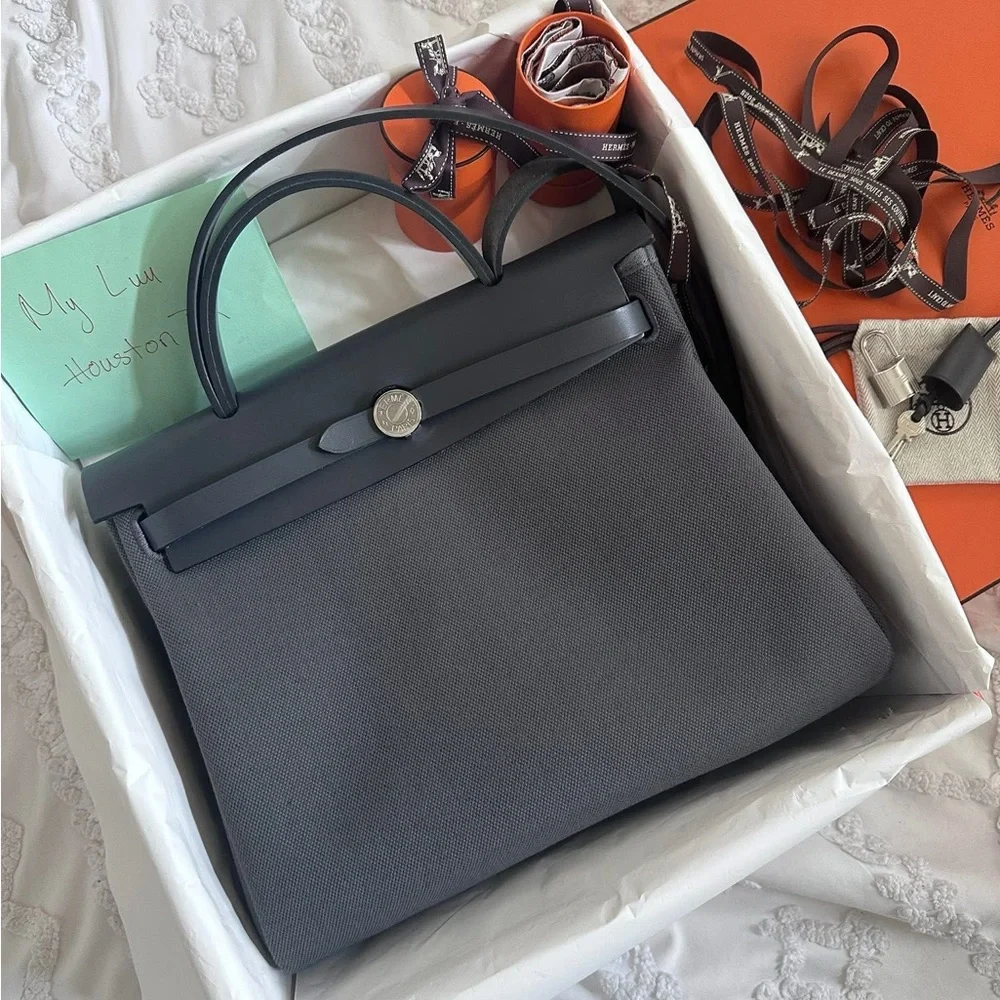Hermes Herbag 31 Dark Grey - Picture 3 of 4